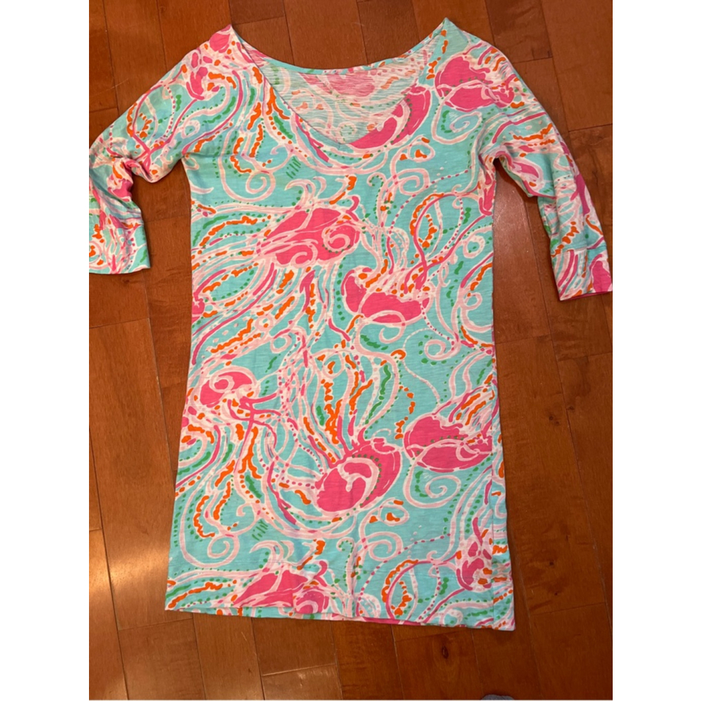 Women's Lilly Pulitzer Blue Pink Jellyfish Print Dress XS